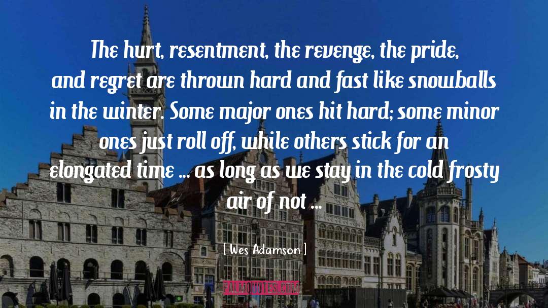Wes Adamson Quotes: The hurt, resentment, the revenge,