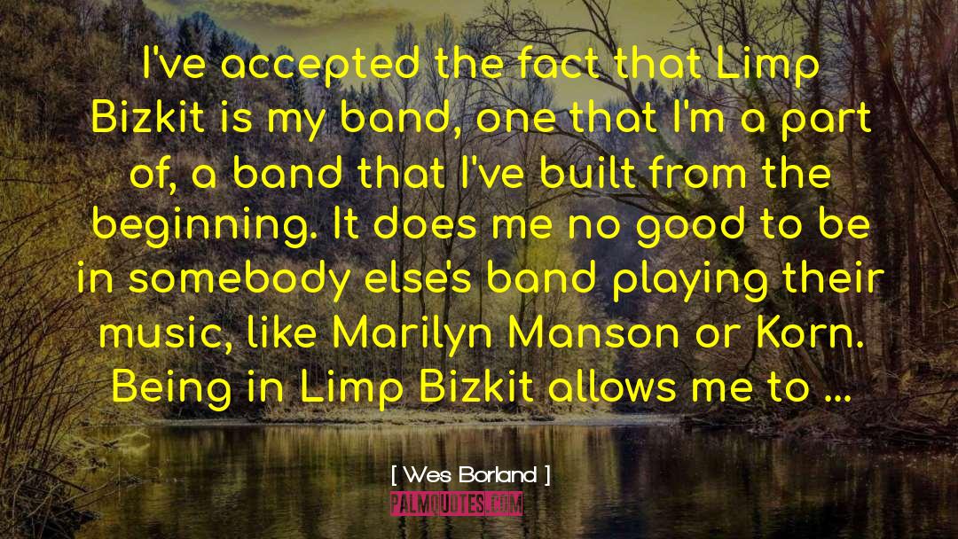 Wes Borland Quotes: I've accepted the fact that