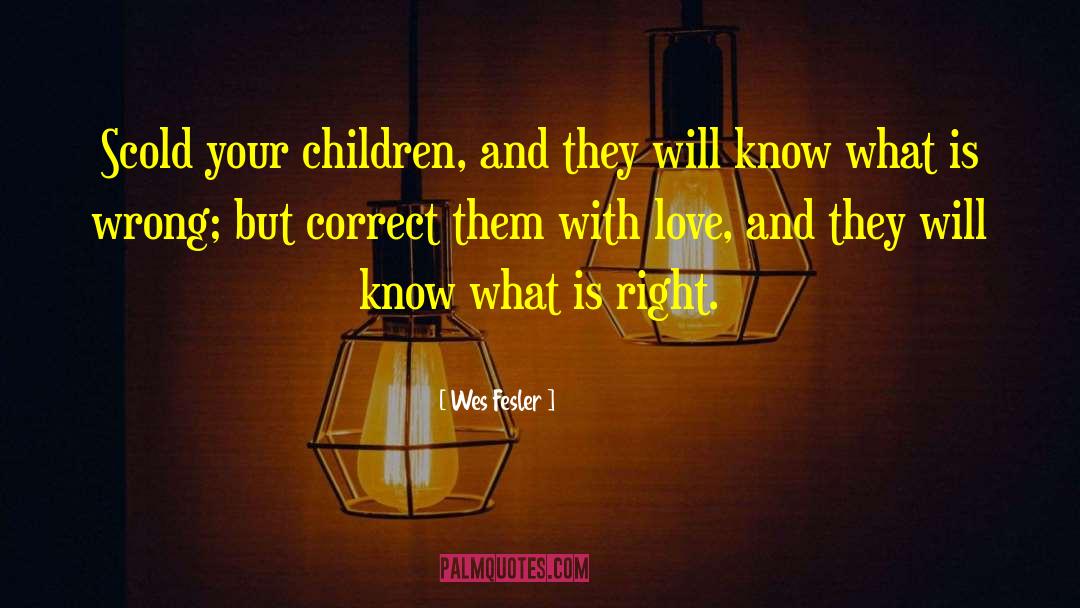 Wes Fesler Quotes: Scold your children, and they