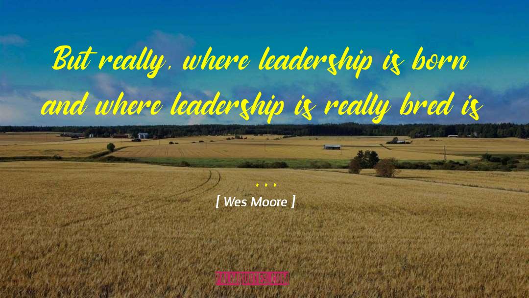 Wes Moore Quotes: But really, where leadership is