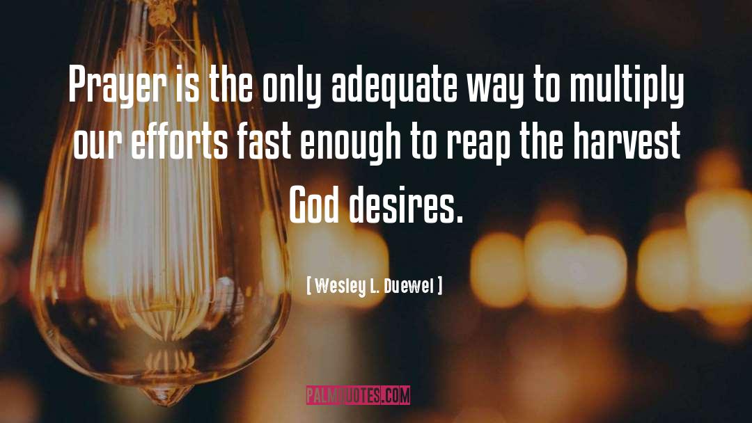 Wesley L. Duewel Quotes: Prayer is the only adequate