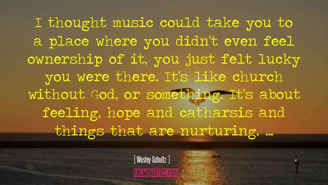 Wesley Schultz Quotes: I thought music could take