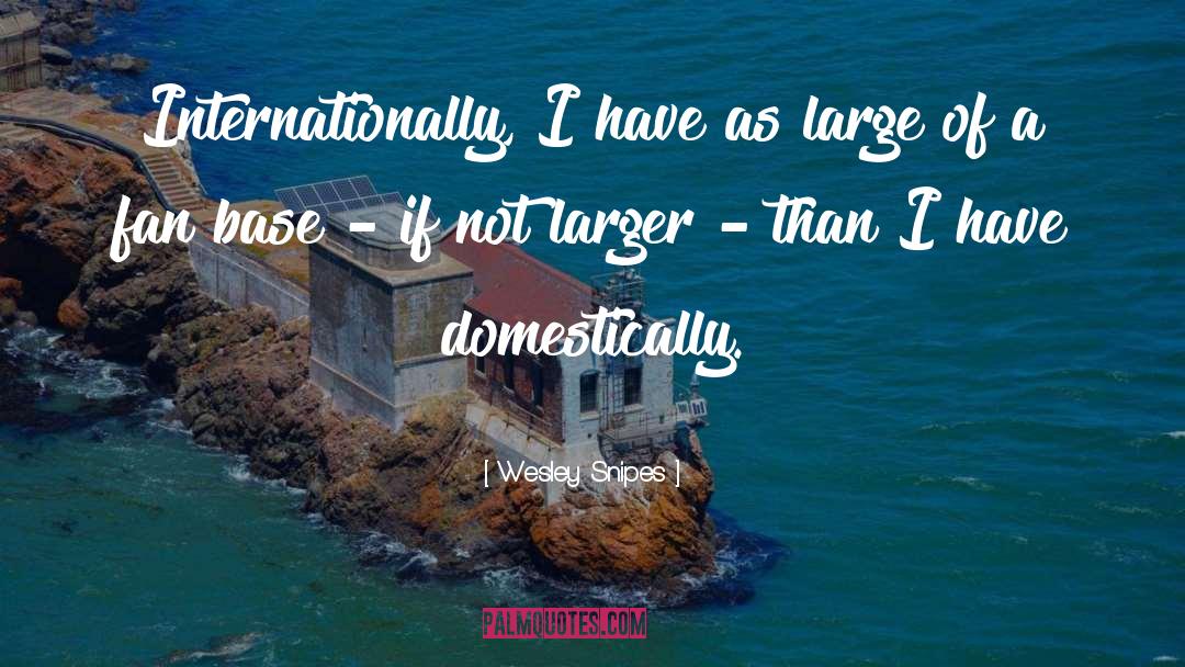 Wesley Snipes Quotes: Internationally, I have as large