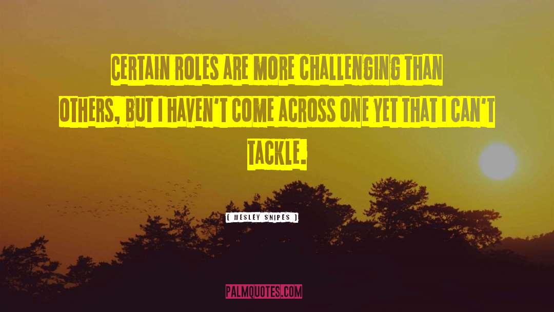 Wesley Snipes Quotes: Certain roles are more challenging