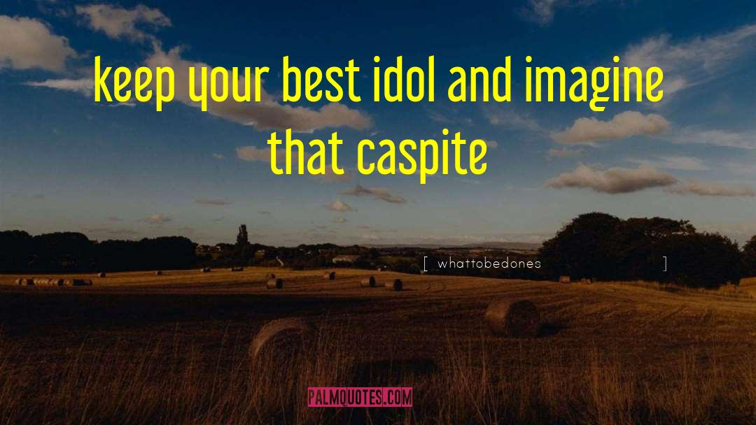 Whattobedones Quotes: keep your best idol and