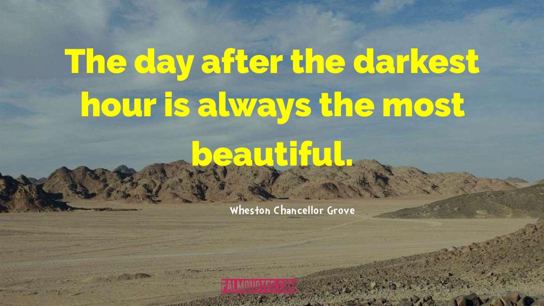 Wheston Chancellor Grove Quotes: The day after the darkest