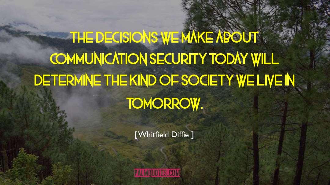 Whitfield Diffie Quotes: The decisions we make about