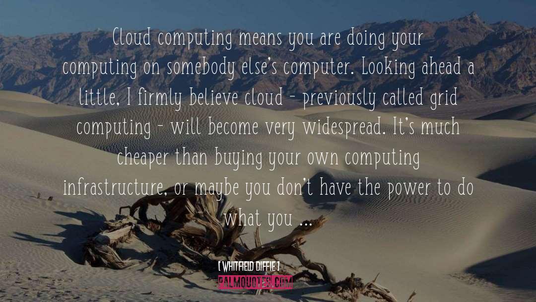Whitfield Diffie Quotes: Cloud computing means you are