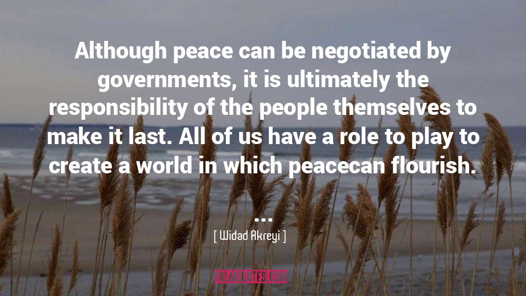 Widad Akreyi Quotes: Although peace can be negotiated