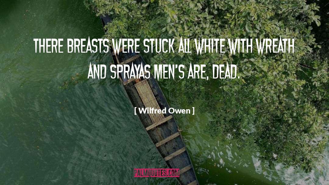 Wilfred Owen Quotes: There breasts were stuck all