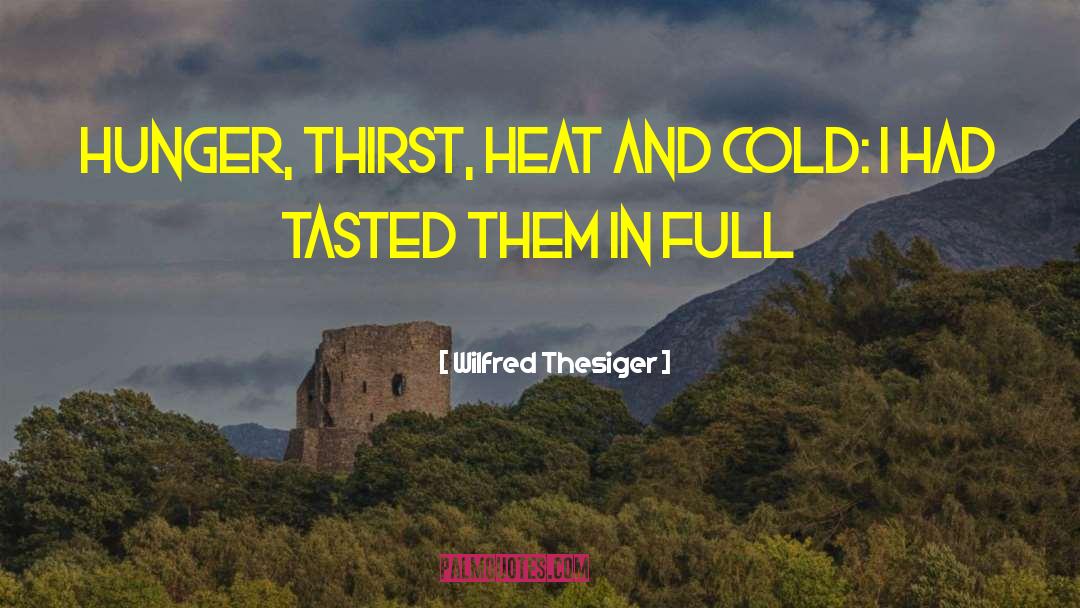 Wilfred Thesiger Quotes: Hunger, thirst, heat and cold: