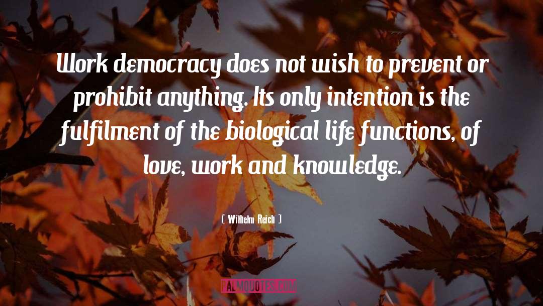 Wilhelm Reich Quotes: Work democracy does not wish