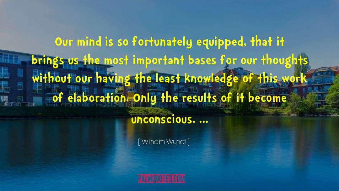 Wilhelm Wundt Quotes: Our mind is so fortunately