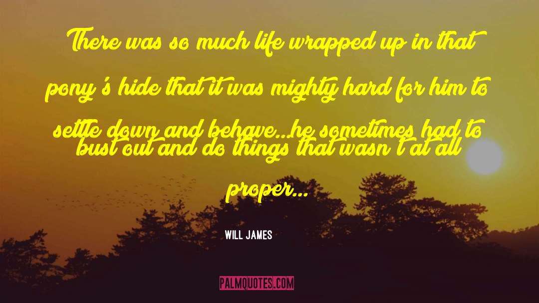 Will James Quotes: There was so much life