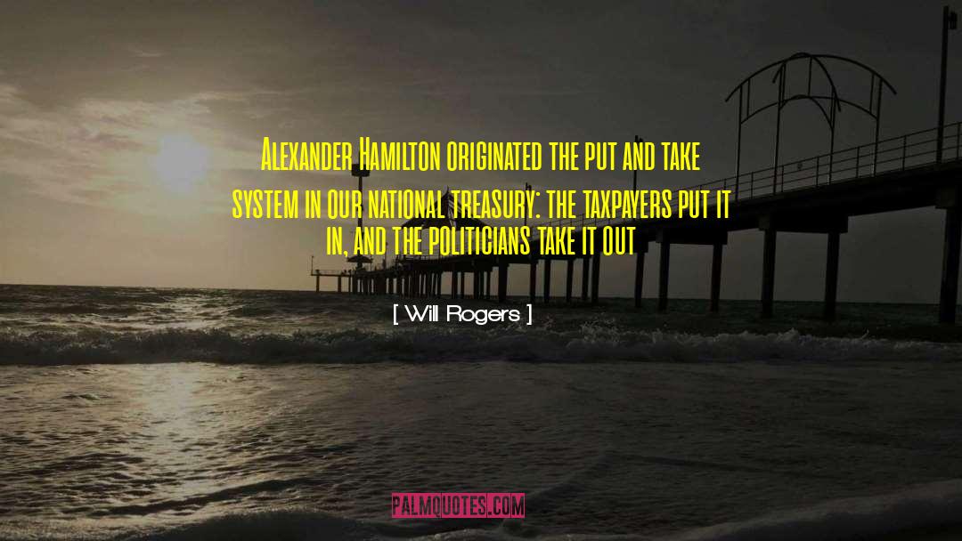 Will Rogers Quotes: Alexander Hamilton originated the put