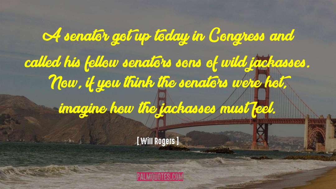 Will Rogers Quotes: A senator got up today