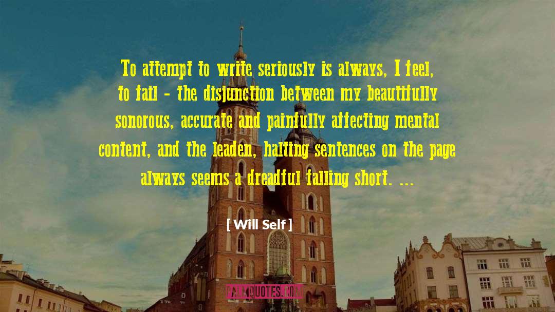 Will Self Quotes: To attempt to write seriously