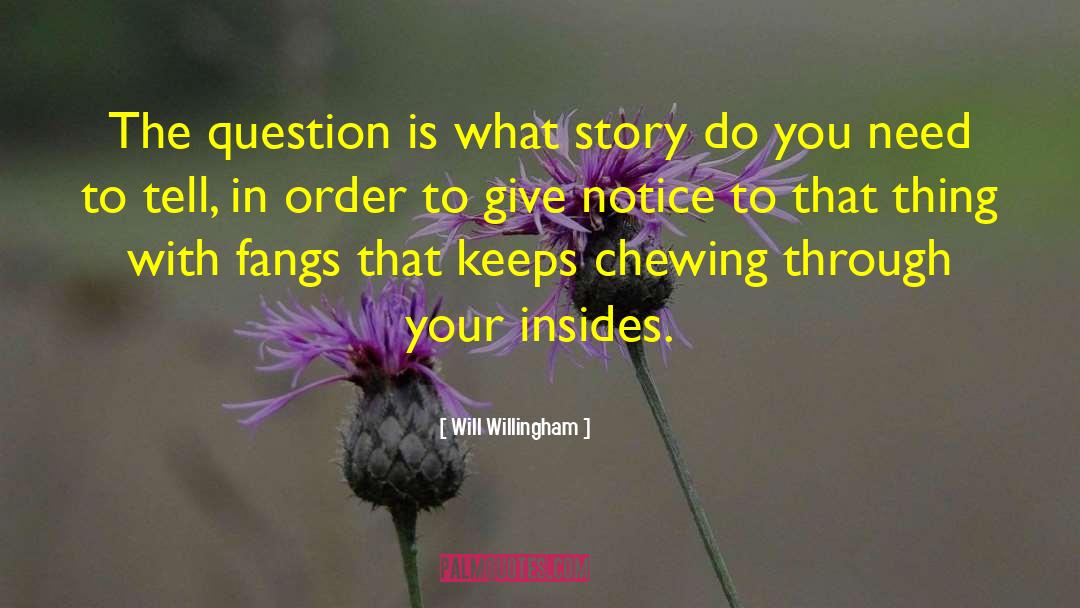 Will Willingham Quotes: The question is what story