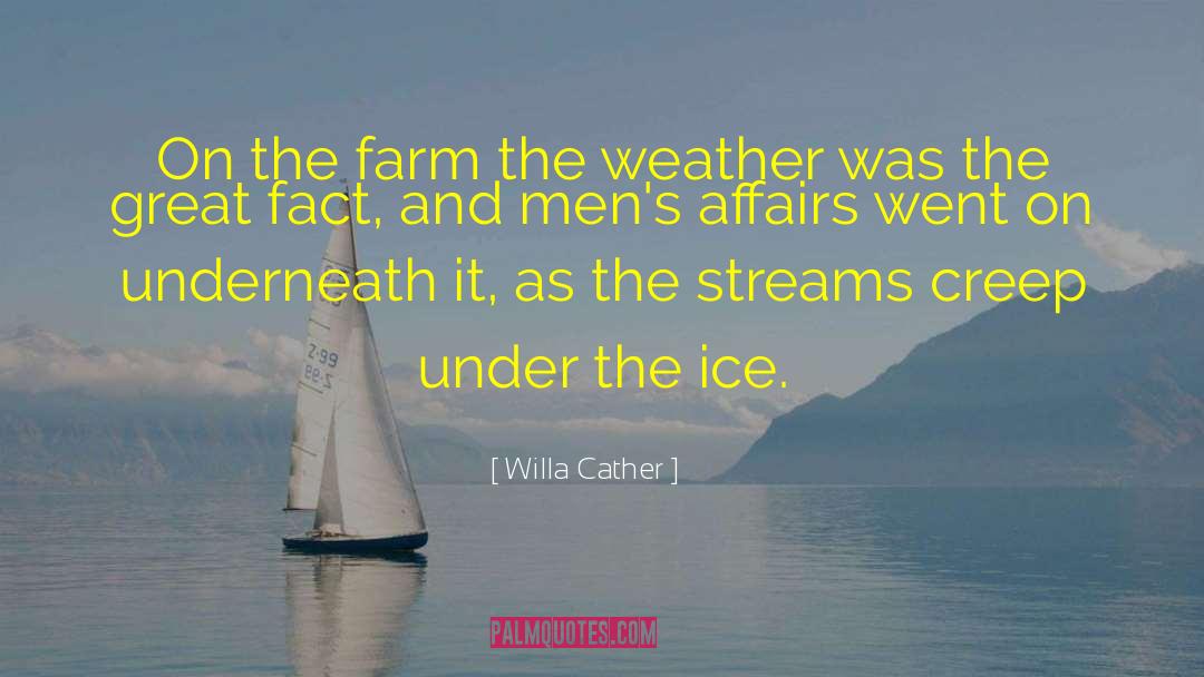 Willa Cather Quotes: On the farm the weather