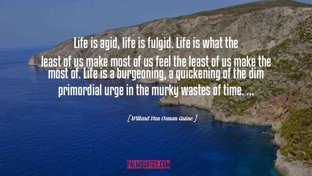 Willard Van Orman Quine Quotes: Life is agid, life is