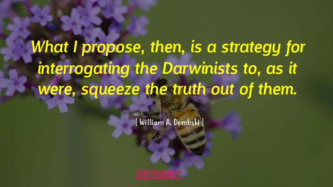 William A. Dembski Quotes: What I propose, then, is