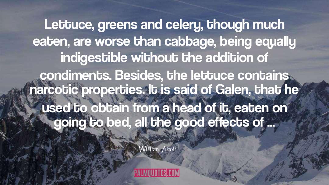 William Alcott Quotes: Lettuce, greens and celery, though