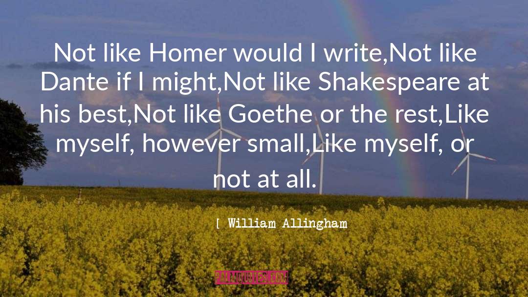 William Allingham Quotes: Not like Homer would I