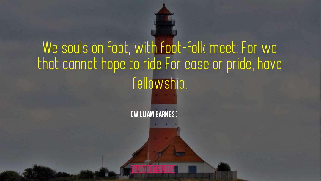 William Barnes Quotes: We souls on foot, with