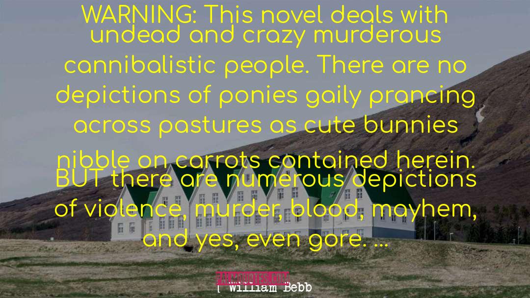 William Bebb Quotes: WARNING: This novel deals with