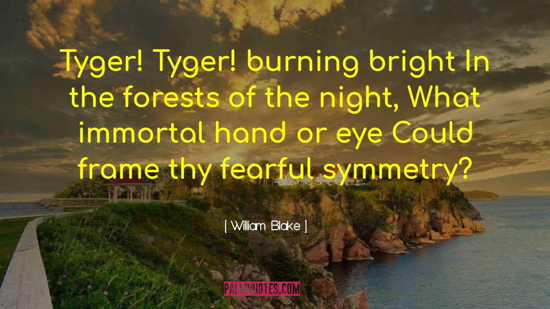 William Blake Quotes: Tyger! Tyger! burning bright <br>In