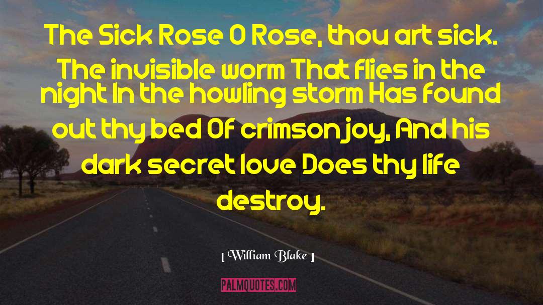 William Blake Quotes: The Sick Rose O Rose,