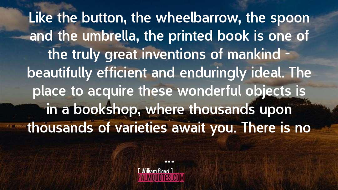 William Boyd Quotes: Like the button, the wheelbarrow,