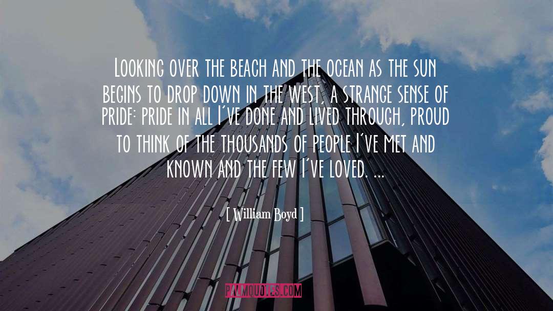 William Boyd Quotes: Looking over the beach and