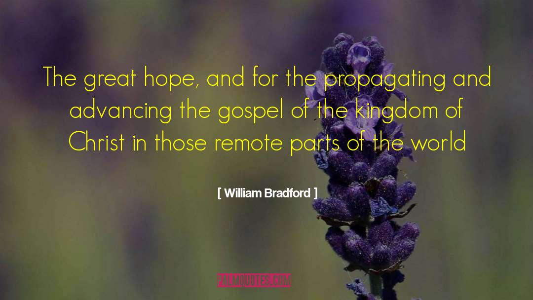 William Bradford Quotes: The great hope, and for