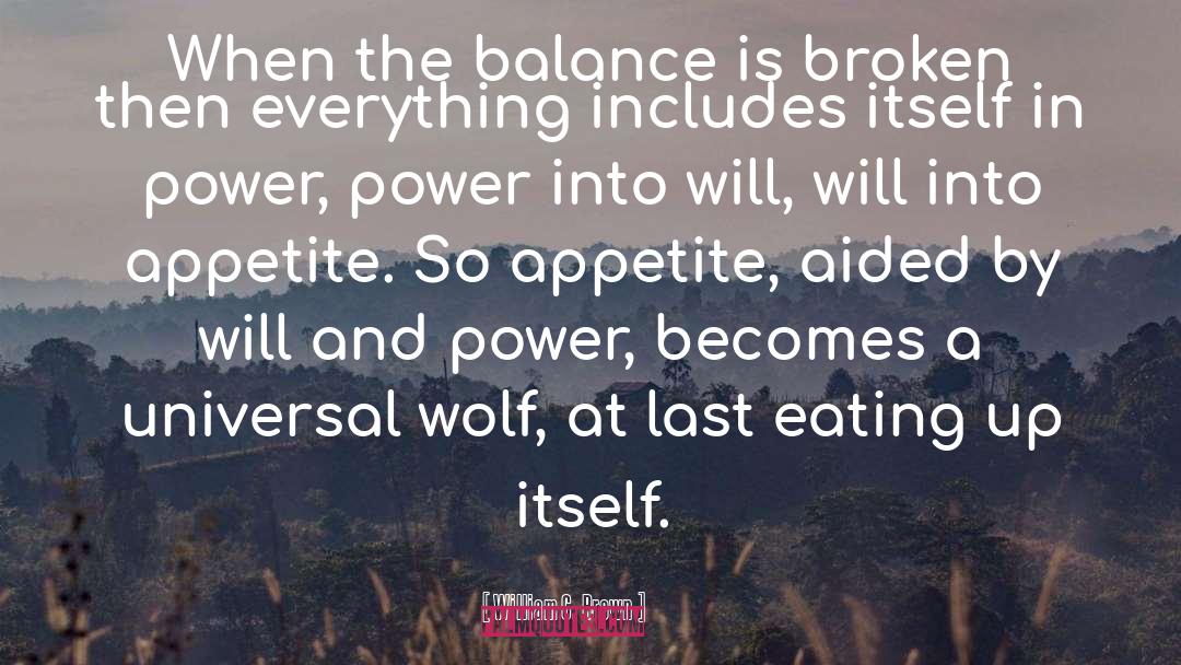 William C. Brown Quotes: When the balance is broken