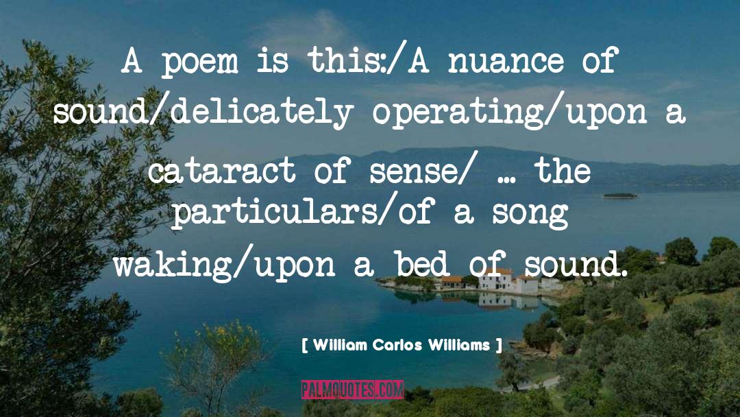 William Carlos Williams Quotes: A poem is this:/A nuance