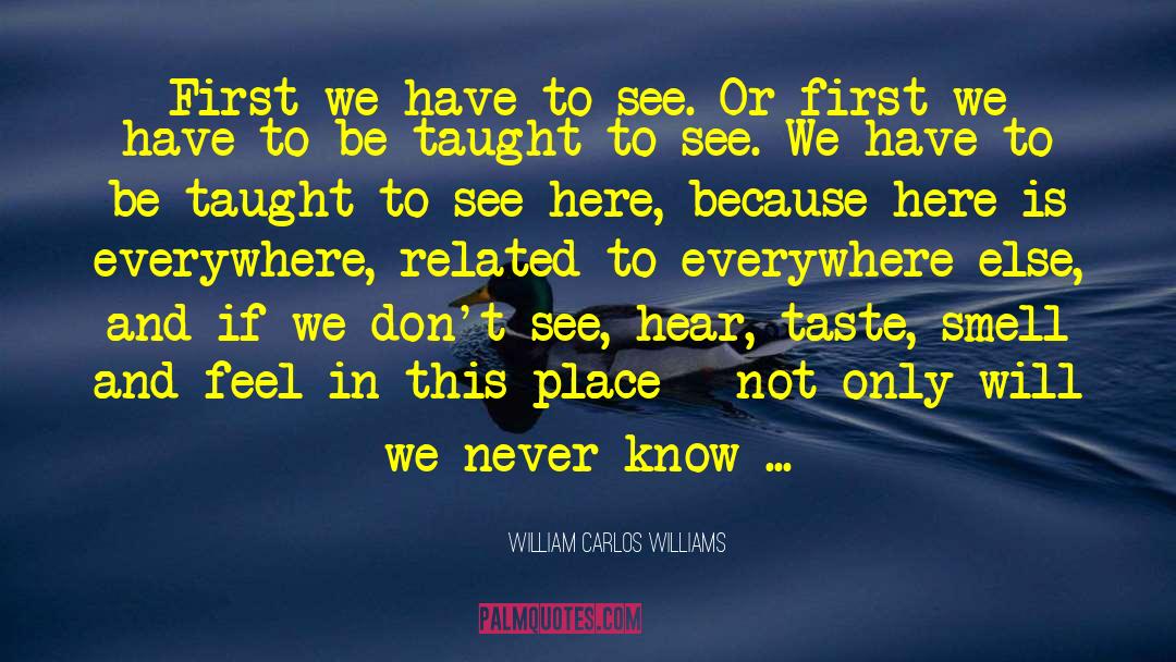 William Carlos Williams Quotes: First we have to see.
