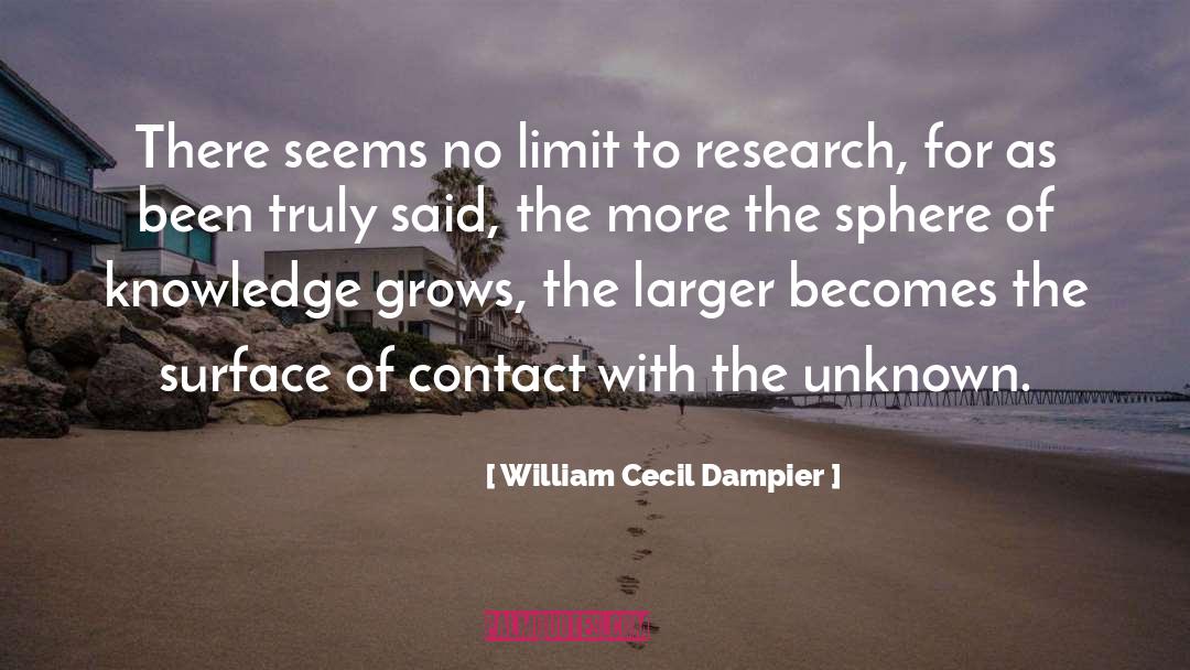 William Cecil Dampier Quotes: There seems no limit to