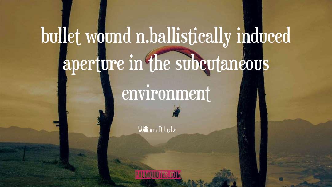 William D. Lutz Quotes: bullet wound n.<br />ballistically induced