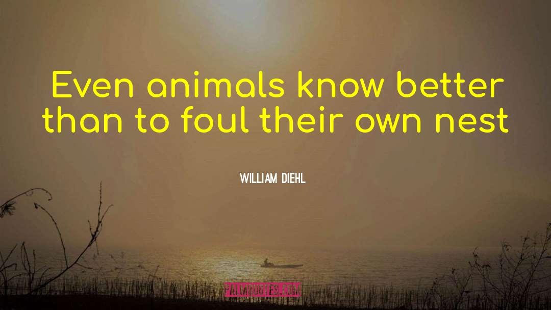 William Diehl Quotes: Even animals know better than
