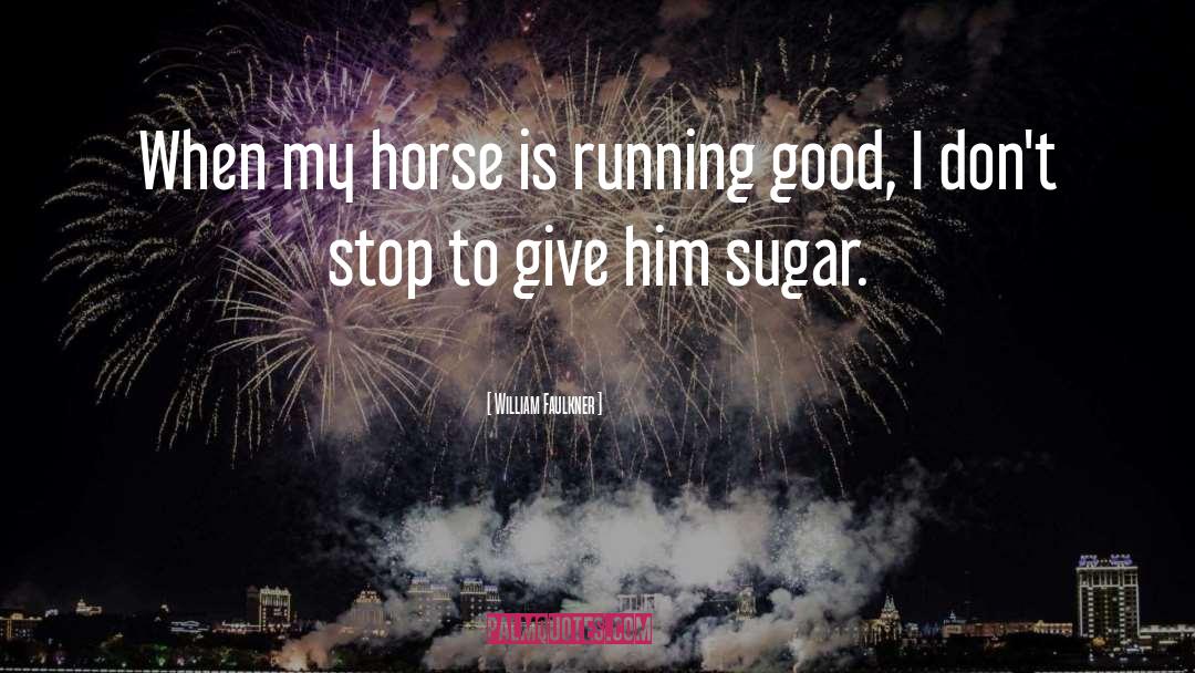 William Faulkner Quotes: When my horse is running