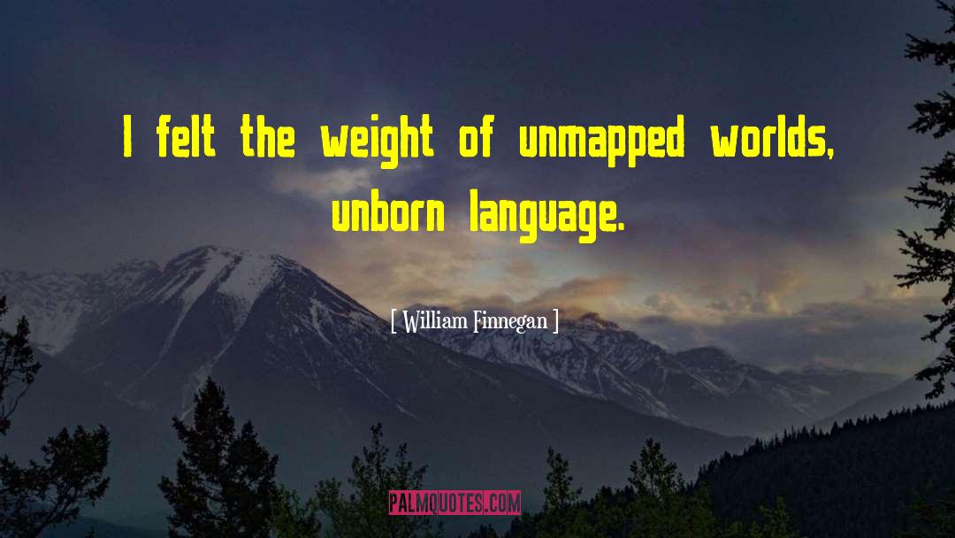 William Finnegan Quotes: I felt the weight of