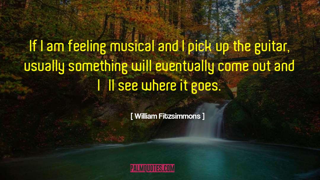 William Fitzsimmons Quotes: If I am feeling musical