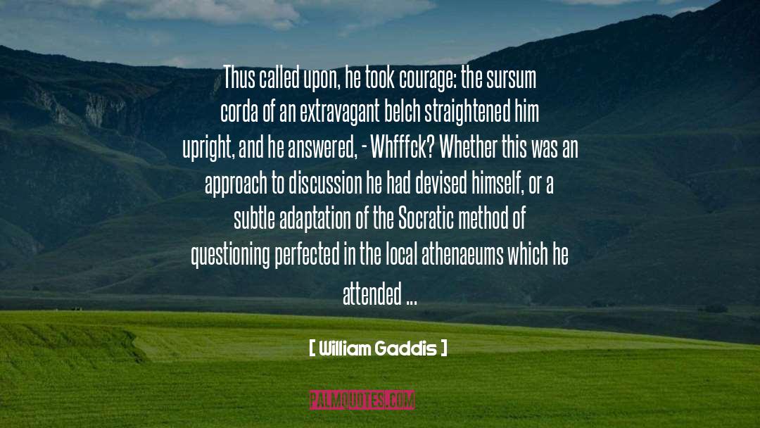 William Gaddis Quotes: Thus called upon, he took