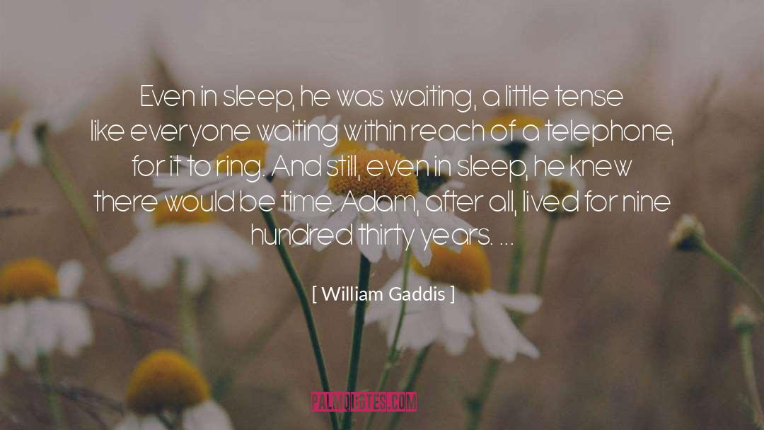 William Gaddis Quotes: Even in sleep, he was