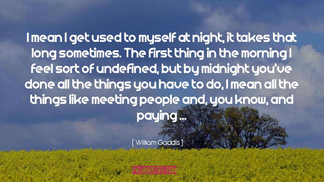 William Gaddis Quotes: I mean I get used