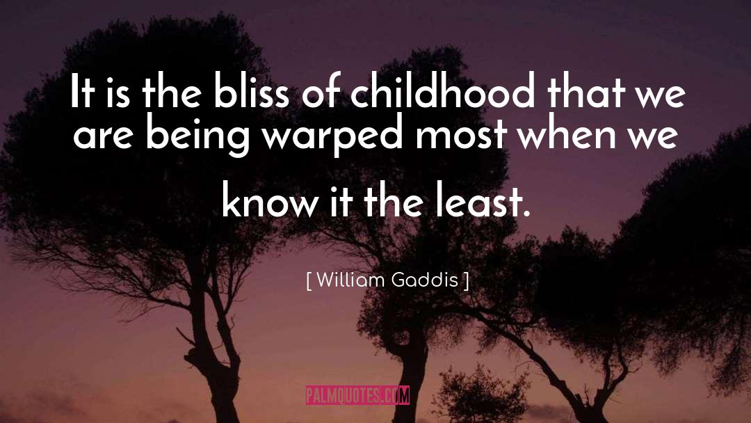 William Gaddis Quotes: It is the bliss of