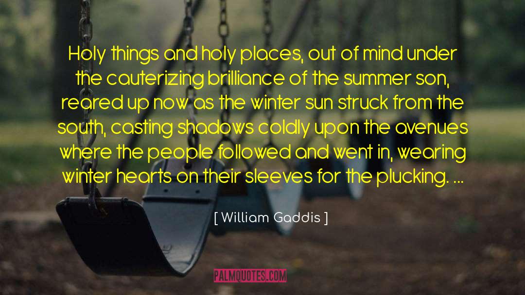 William Gaddis Quotes: Holy things and holy places,