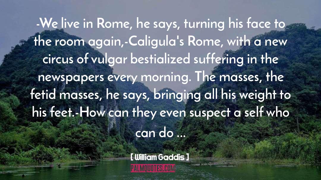 William Gaddis Quotes: -We live in Rome, he