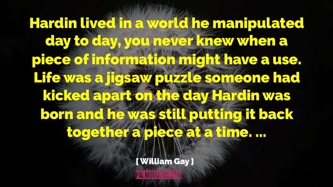 William Gay Quotes: Hardin lived in a world